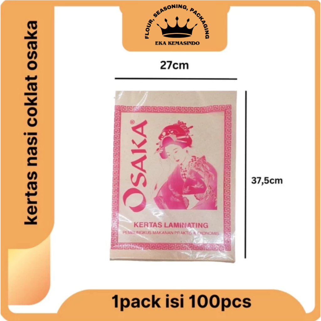kertas nasi coklat 100 lembar | Kertas Nasi bungkus Osaka isi 100pcs | Kertas Nasi coklat 250pcs | K