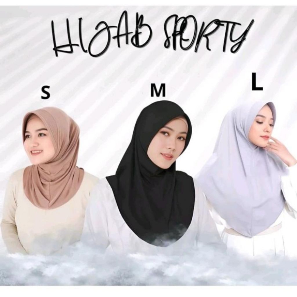 Bergo Pet Sport Instant// Hijab Sekolah// Jilbab Instant // Bergo Sport