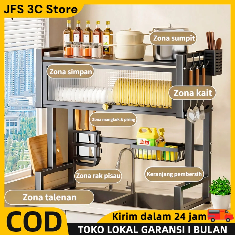 JFS 【COD】Rak Piring Wastafel Stainless/Rak Piring Tertutup/Rak Piring Minimalis/Rak Piring Stainless