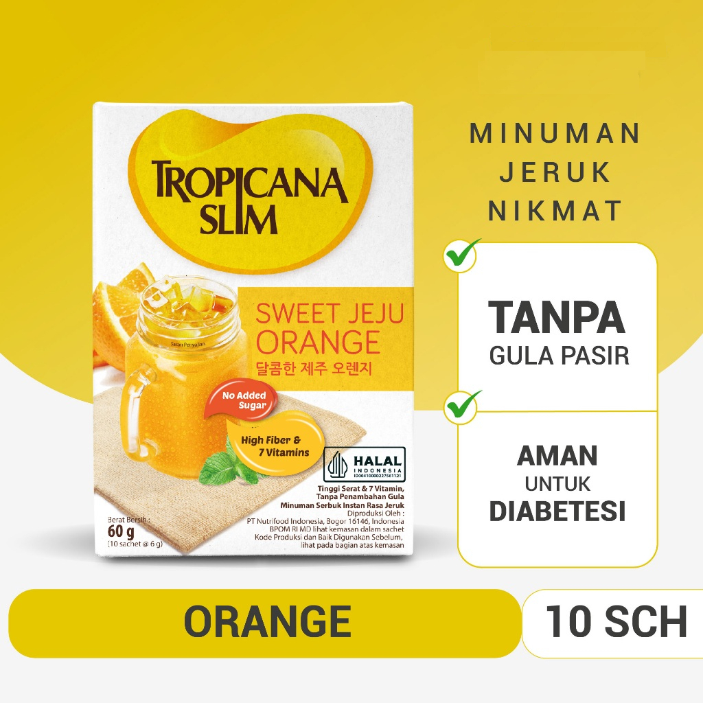

[oddsolshop] pekanbaru/Tropicana Slim Sweet Jeju Orange 60GR isi 10 Minuman Serbuk Instan Rasa Jeruk