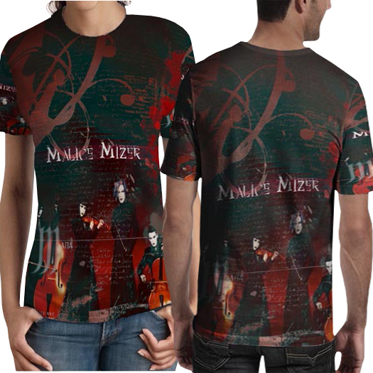Kaos Malice Mizer Tshirt Fullprint Unisex Casual Bahan Polyester Jersey [PO 3 HARI]