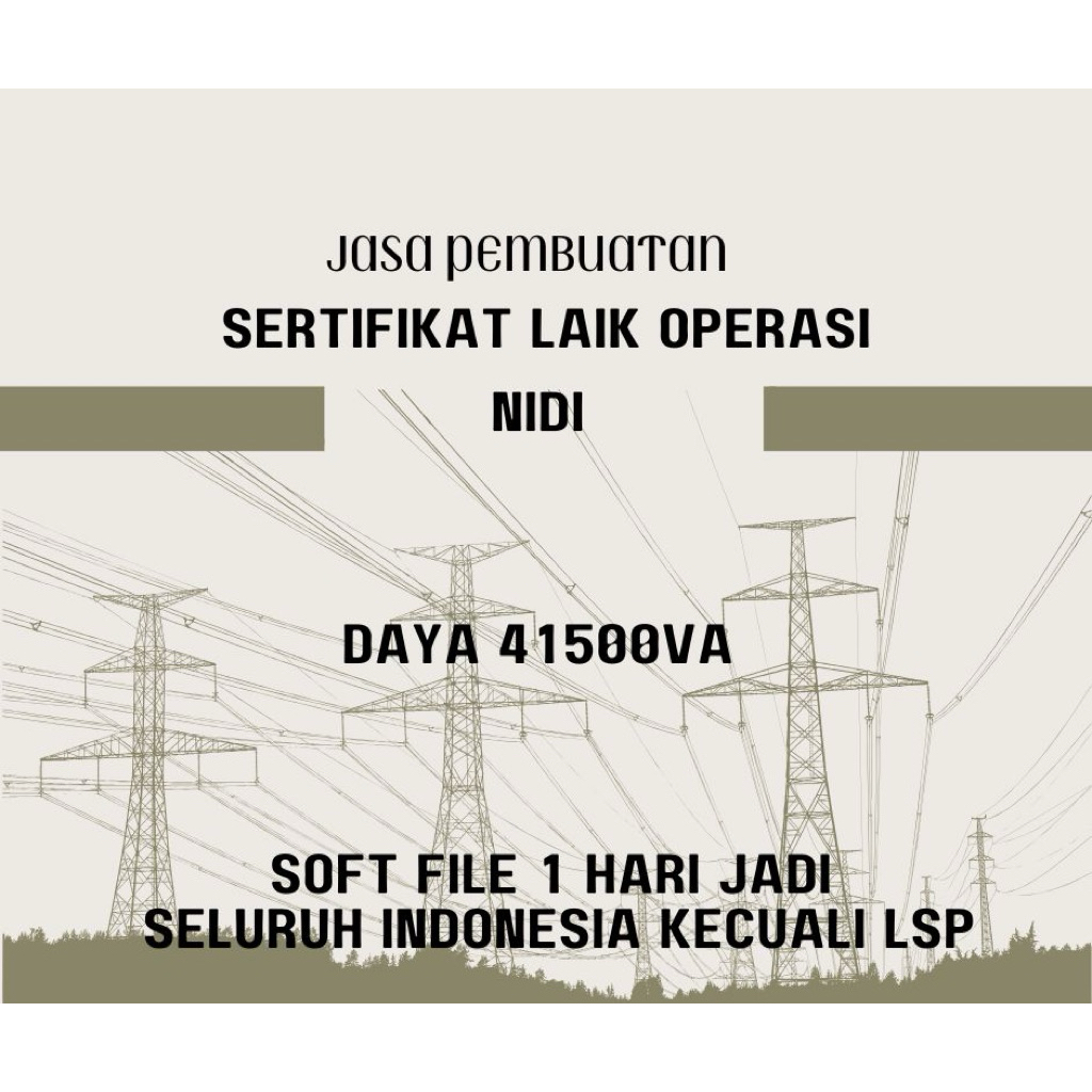 

SLO NIDI 41500 VA SELURUH INDONESIA KECUALI LSP