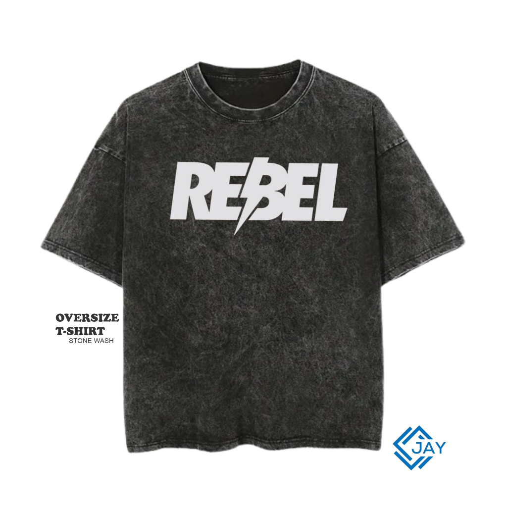 Kaos Washed Oversize REBEL  Pria & Wanita / Kaos Washed kris / Kaos Washing polos
