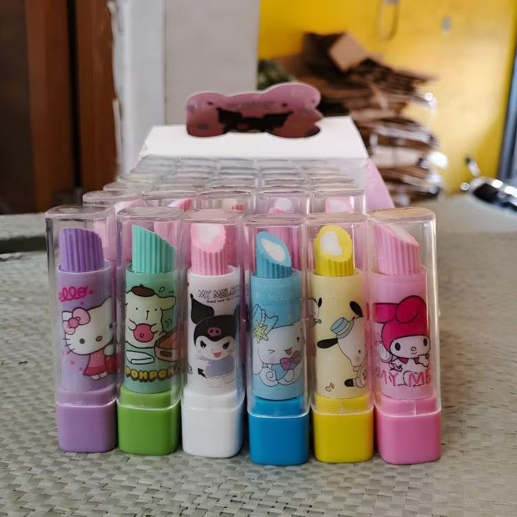 

{ Isi 6 Pcs/ 6 Warna } Hapusan Model Karakter/Penghapusan Model Lipstik