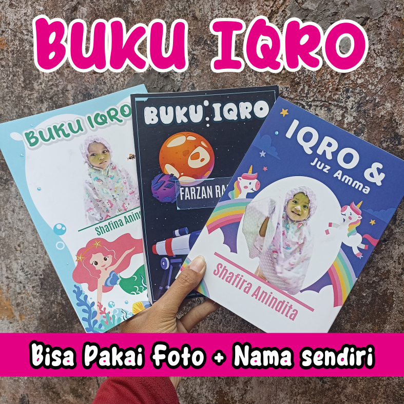 

BUKU MENGAJI BELAJAR IQRO BISA CUSTOM FOTO DAN NAMA COCOK UNTUK KADO SIKECIL