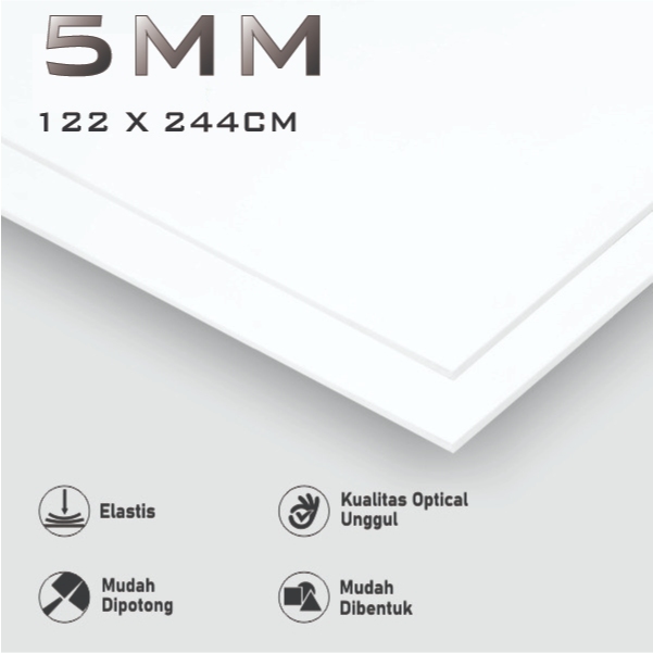 akrilik putih susu 5mm 122 x 244 cm