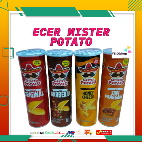 

ECER || 106 Gr Mister Potato Keripik Kentang Varian Honey Cheese, Sapi, Original dan BBQ