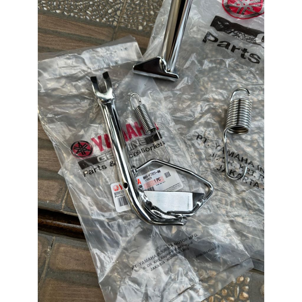 Standar Tengah/Standar Samping Yamaha Aerox Old Original Chrome/Krum