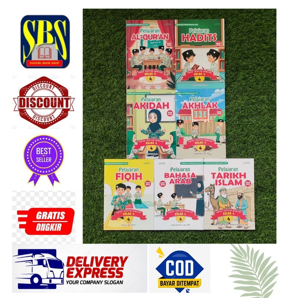 Buku MDTA Satu PAKET 7 MAPEL Untuk  Kelas 4 Kurikulum 2020 EDISI 2025 Penerbit SAHIFA
