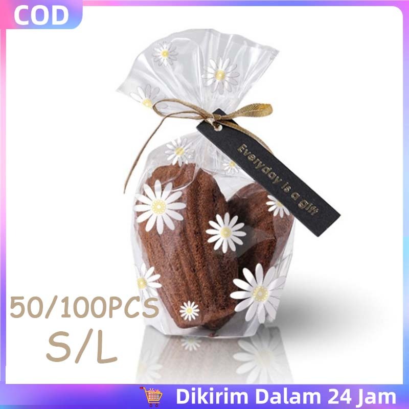 

COD 100pcs 10 X 15.5 Cm Box Cookies Lucu Plastik Opp Cookies Kue Donut Permen Goodie Bag Standing Kantong 15 X 23 Cm