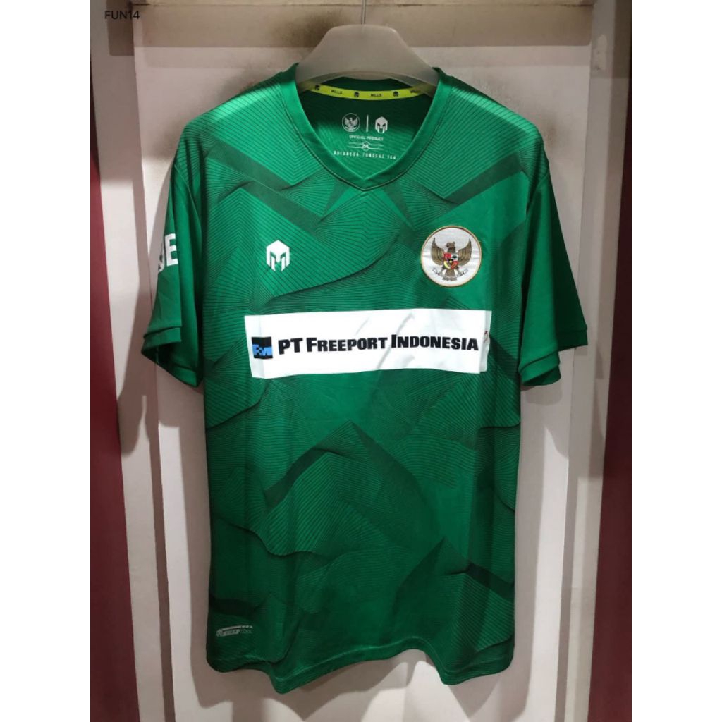 Jersey Timnas Indonesia Training  Green Hijau 2020 2021 Original MILLS with sponsor