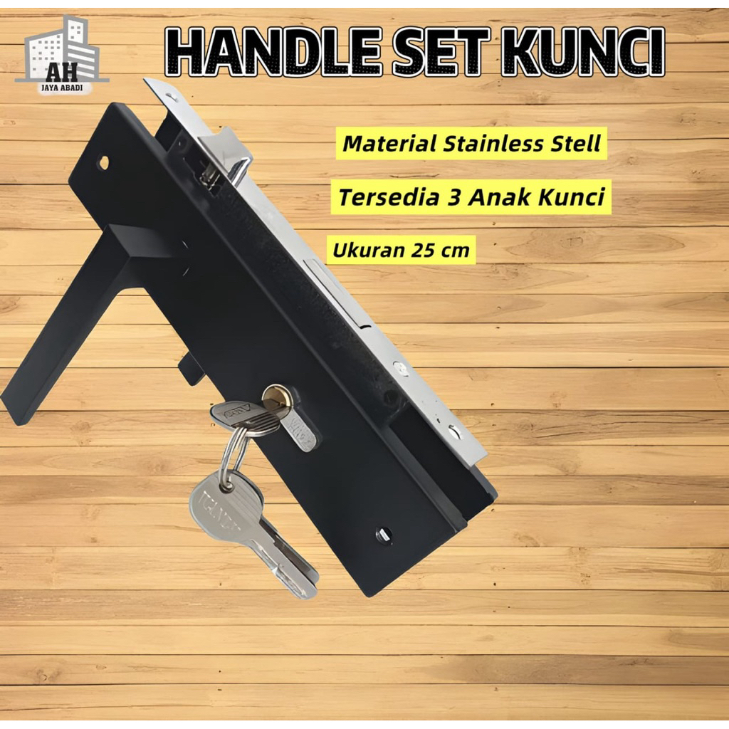 Handle Set Kunci Hitam / Ongkel Pintu / Handle Pintu / Gagang Pintu
