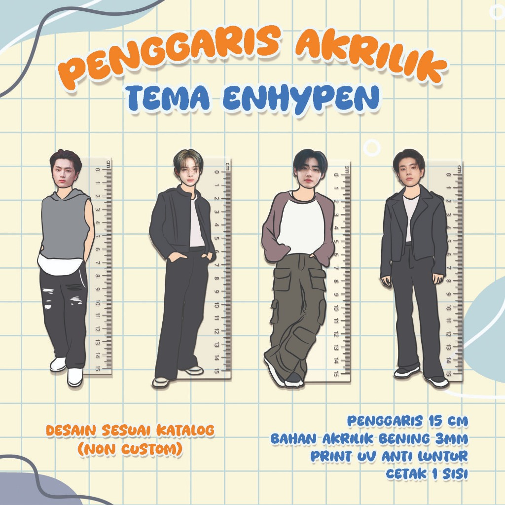 

PENGGARIS AKRILIK KPOP - Group ENHYPEN ALL MEMBER -kode PGR_ENHY