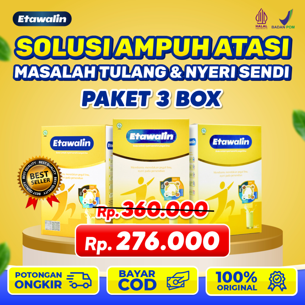 

PROMO Paket 3 Box ETAWALIN Original Susu Kambing Etawa Solusi Atasi Nyeri Sendi Nyeri Tulang Asam Urat Pegel Linu