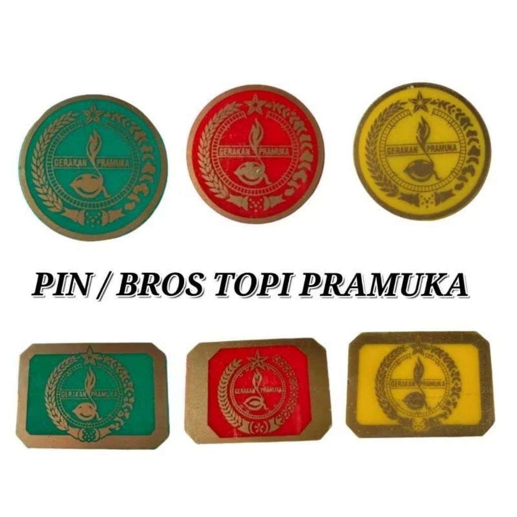 Tanda Topi Pramuka Sekolah - Pin Topi Pramuka SD/SMP/SMA - Bros Topi Pramuka - Logo Pramuka Tunas Ke
