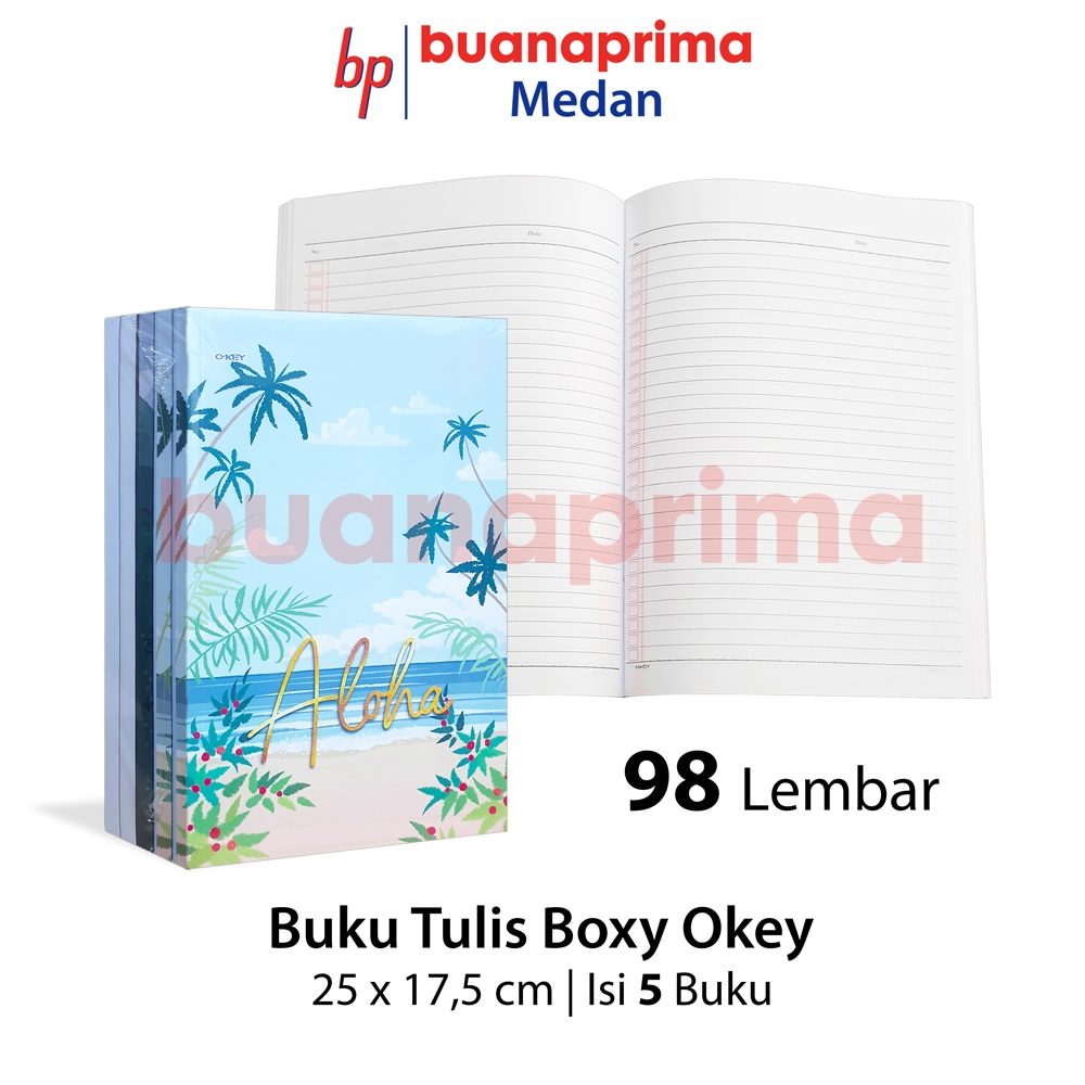 

Buku Tulis PANJANG OKEY 98 Lembar Boxy per 5 Buku Notebook Sekolah 25x17,5 cm B5