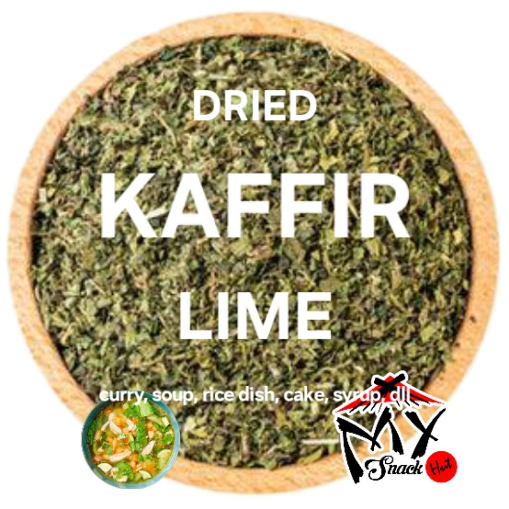 

KAFFIR LIME FLAKES 250GR DAUN JERUK PURUT KEING NASI ULAM SUP SOUP STEW BUMBU TABUR SEASONING SAMBAL