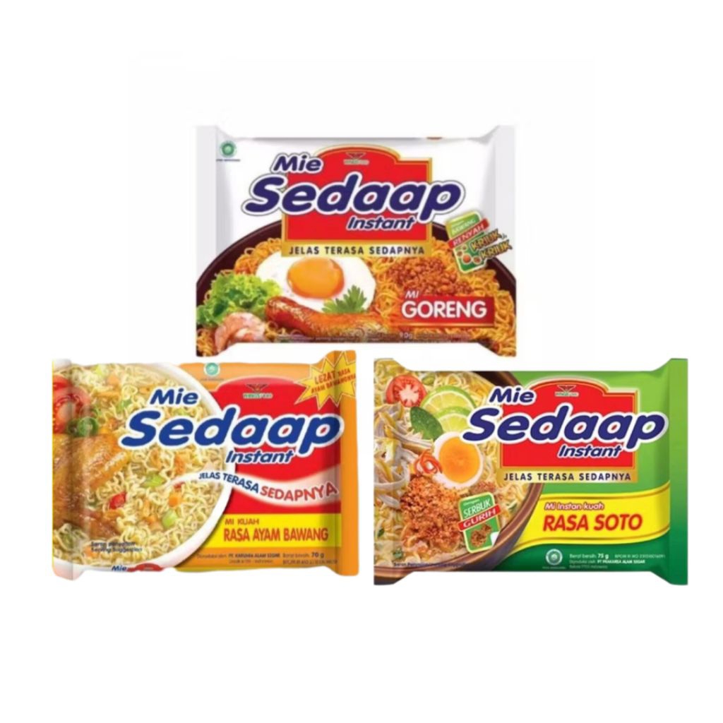 

Mie Sedaap Goreng Rasa Ayam Bawang Rasa Soto Eceran