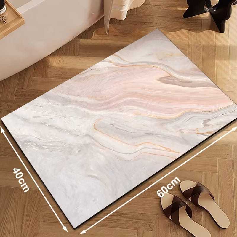 Keset Kamar Mandi Motif Marmer / Kamar Mandi Keset Lantai Menyerap Air / Keset Kamar Anti Slip