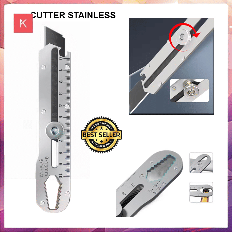 

ANG PISAU CUTTER STAINLESS STEEL MULTI FINGSI + PENGGARIS