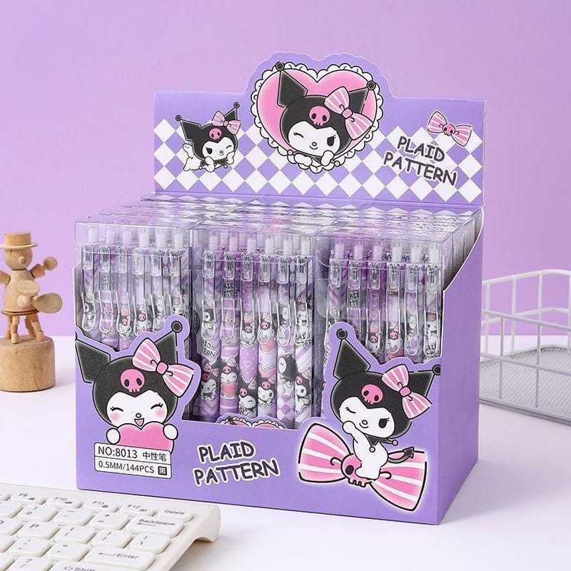 

1 Box (12 Pcs) Pulpen Gel Hitam 0.5 mm Karakter Lucu Pena Aesthetic untuk Sekolah Kantor Murah