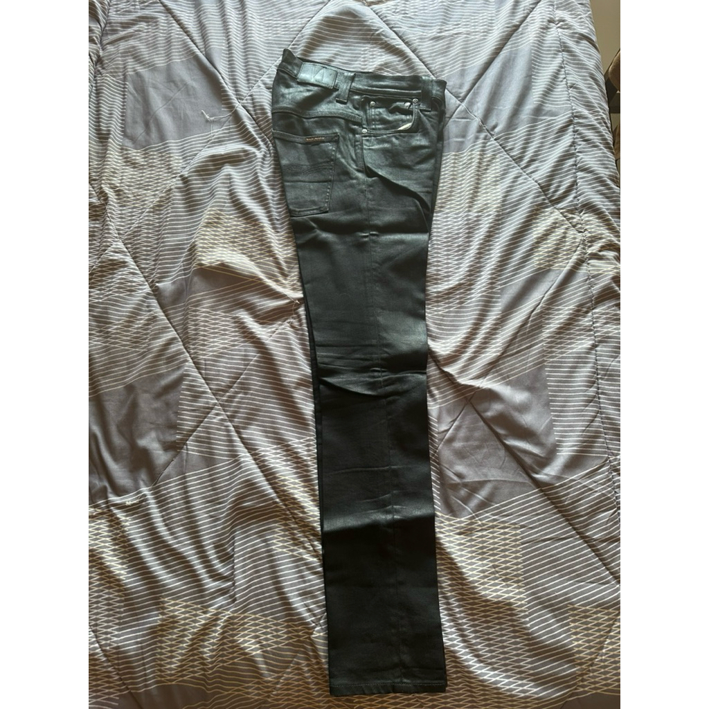 Nudie Jeans Black Coated Slim