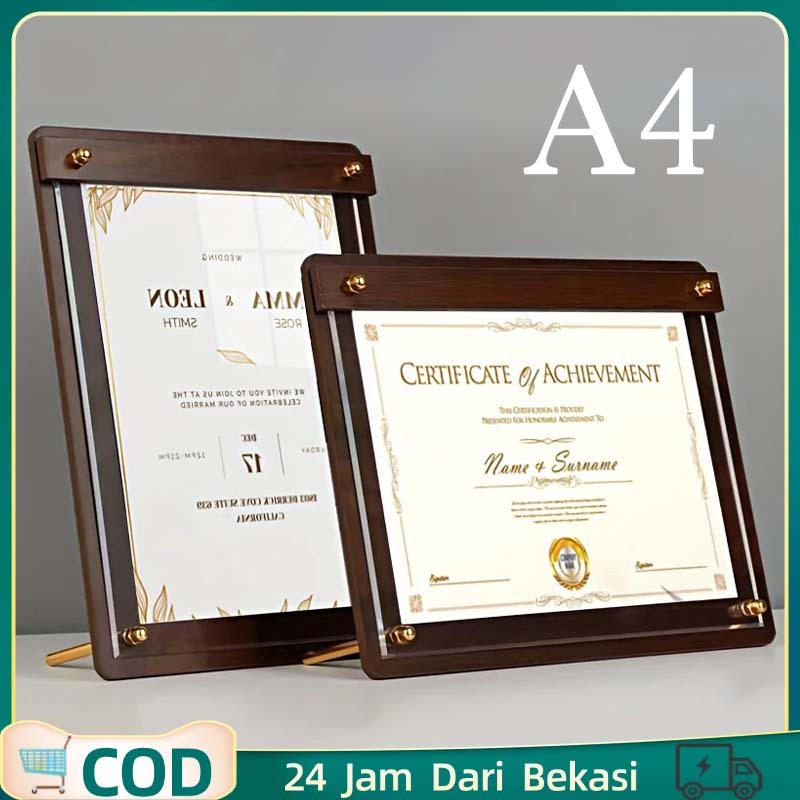 Display Menu Wood  A4 Stand Menu Kayu Stand Menu Kayu