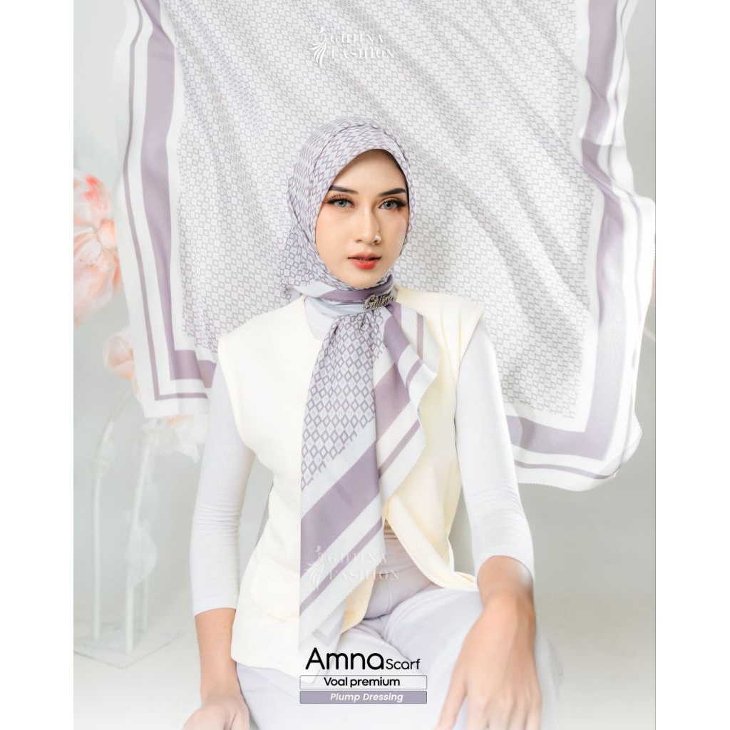 AMNA SCARF BY GHIINA FASHION √ hijab motif √ hijab persegi √ scarf cantik √ scarf ghiina