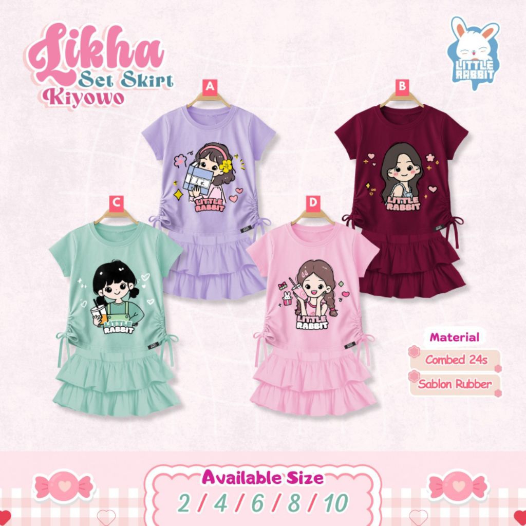 PO ‼️ Pre Order l Likha Set Skirt Kiyowo by Little Rabbit