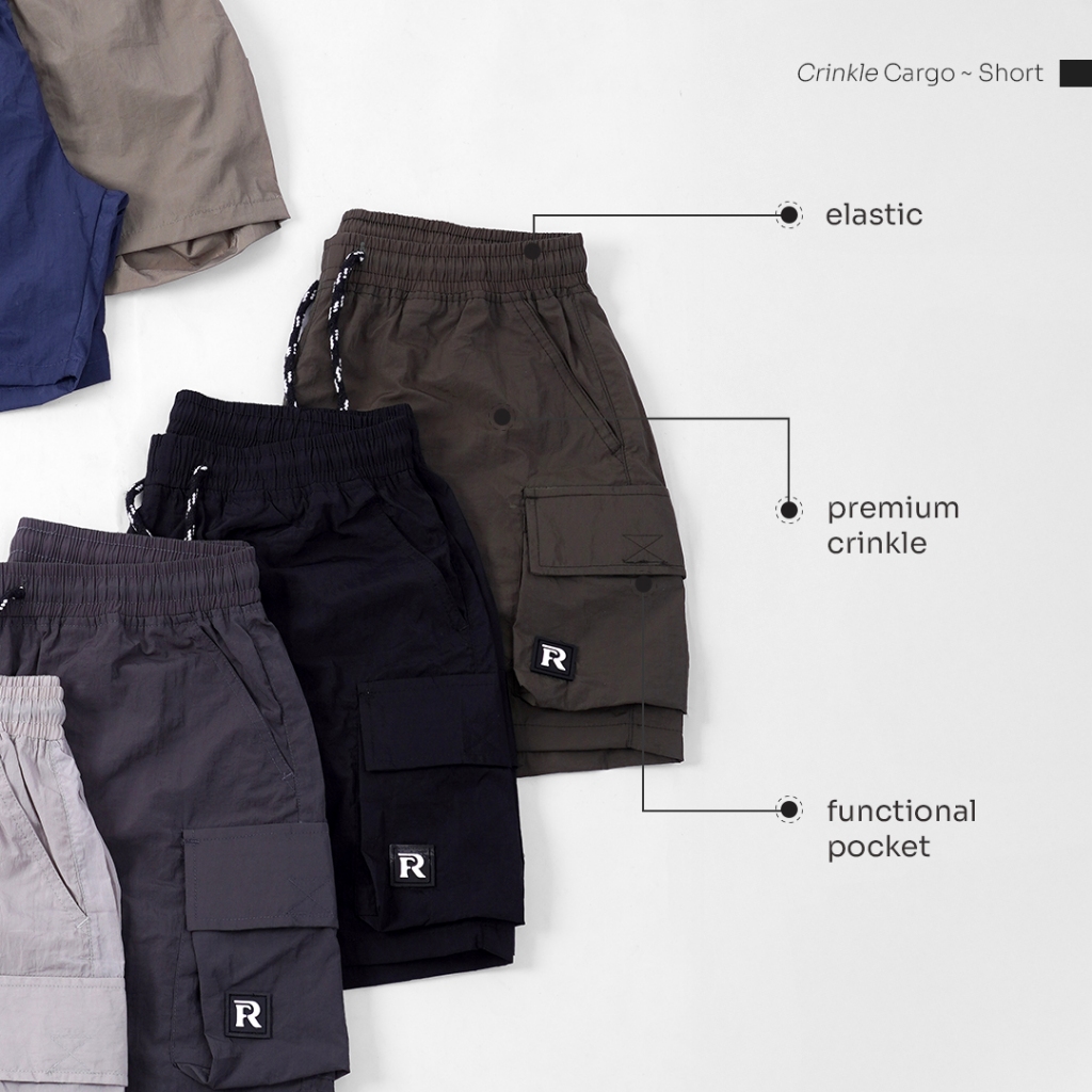 hemat celana pendek cargo crinkle refinee cargo crinkle shorts pants