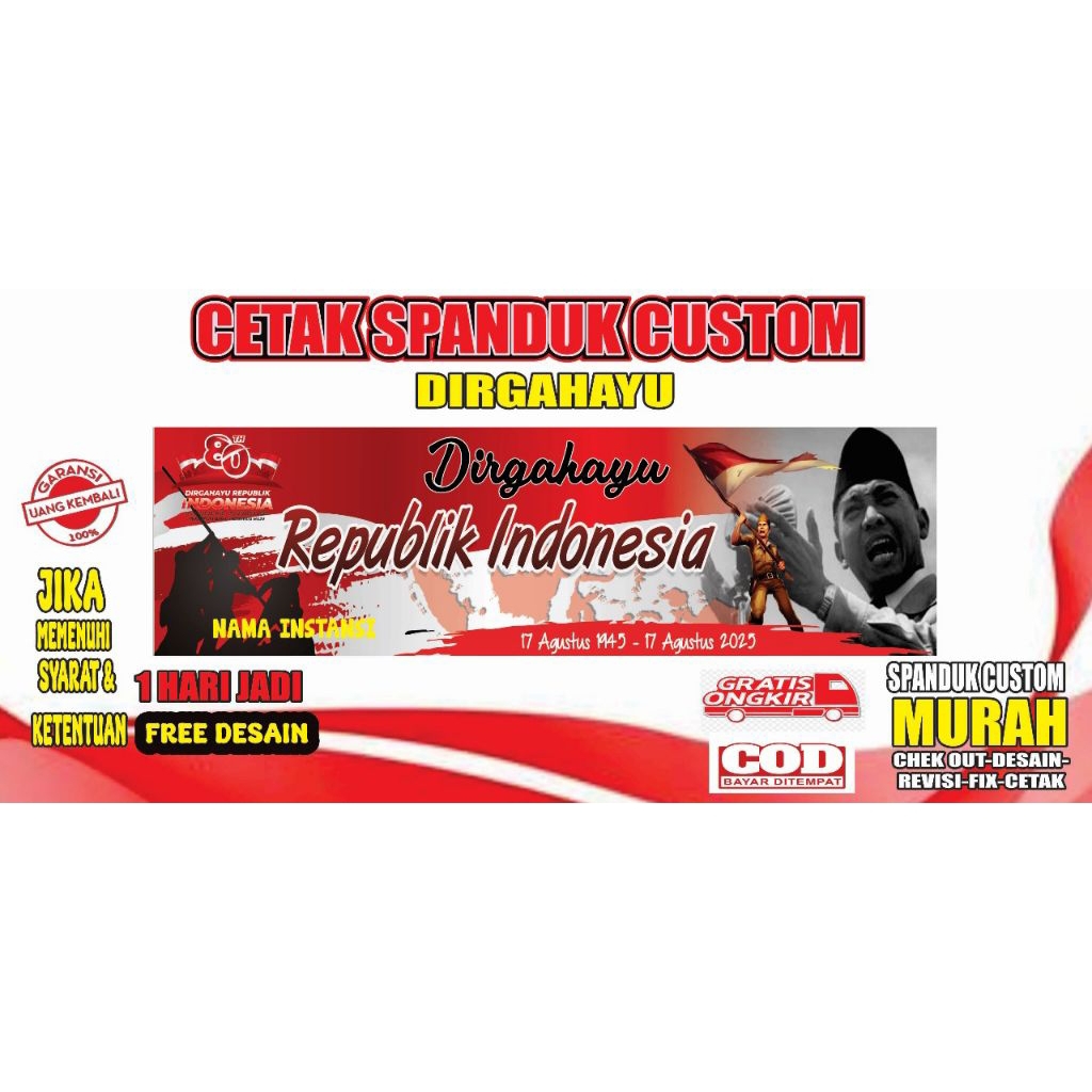 Spanduk / Benner Agustusan / Spanduk Kemerdekaan / Dirgahayu Indonesia