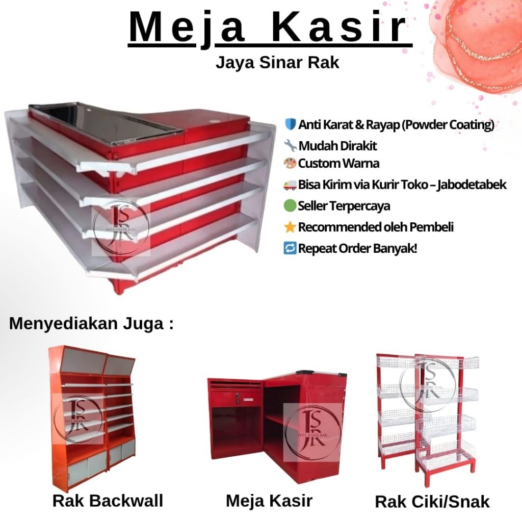 meja kasir minimarket stainless