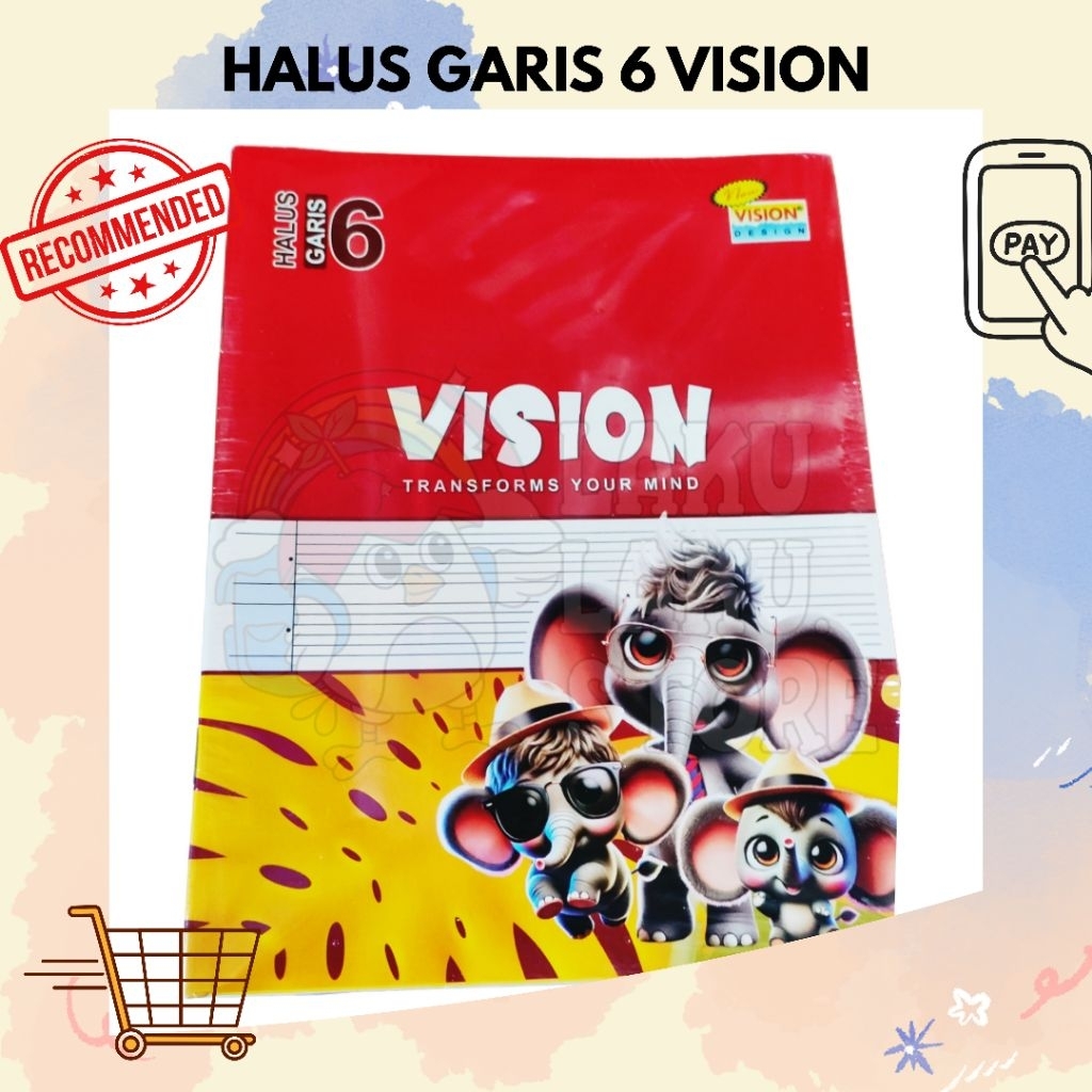 

BUKU HALUS 6 GARIS/ BUKU HALUS VISION GARIS 6/ BUKU HALUS/ BUKU HALUS VISION/ BUKU MENULIS LATIN