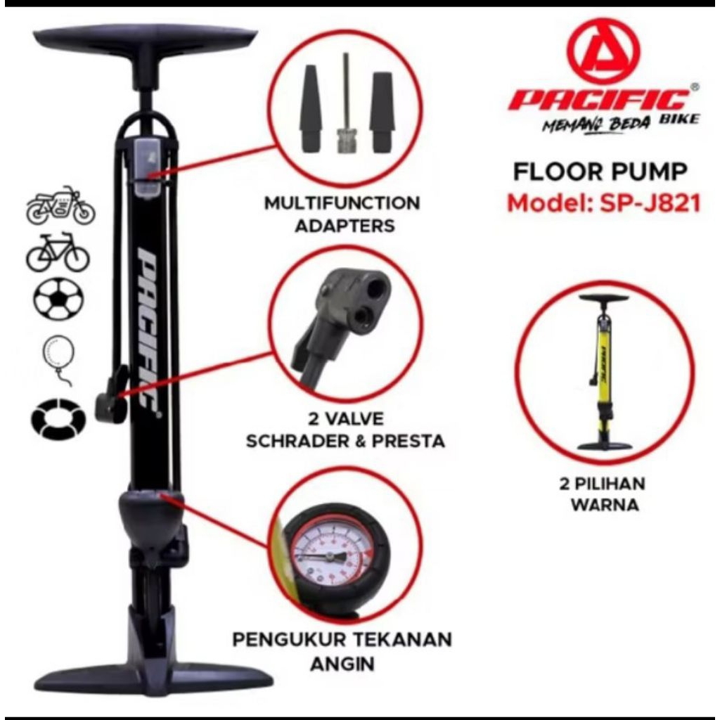 POMPA METER PACIFIC TYPE 821/POMPA SEPEDA DAN SEPEDA MOTOR DLL
