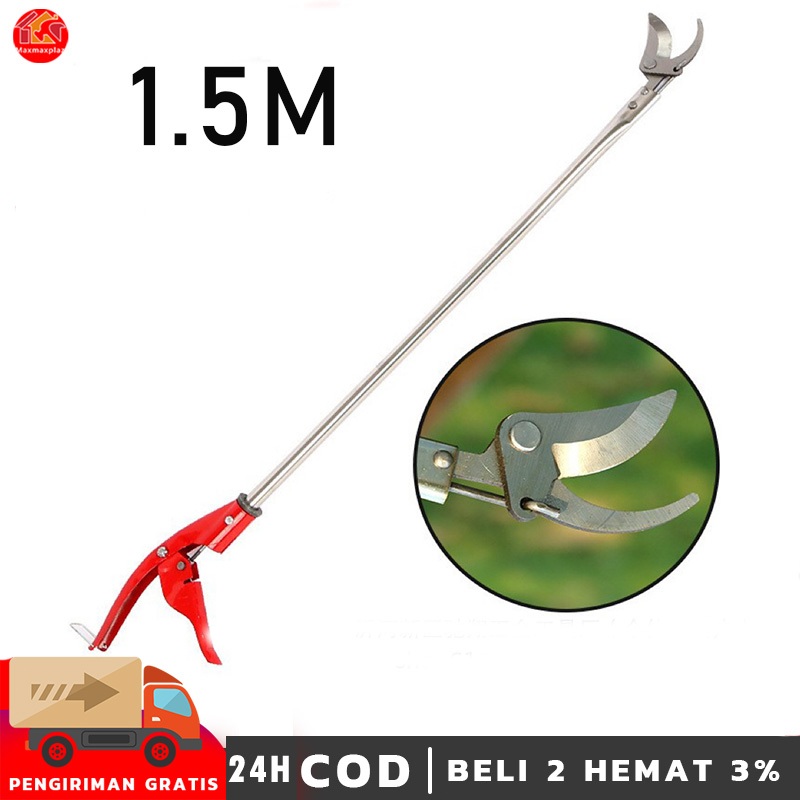 Tree Pruner Galah Tongkat Pemotong Gergaji Gunting Dahan Ranting Tarik untuk Pohon yang Tinggi