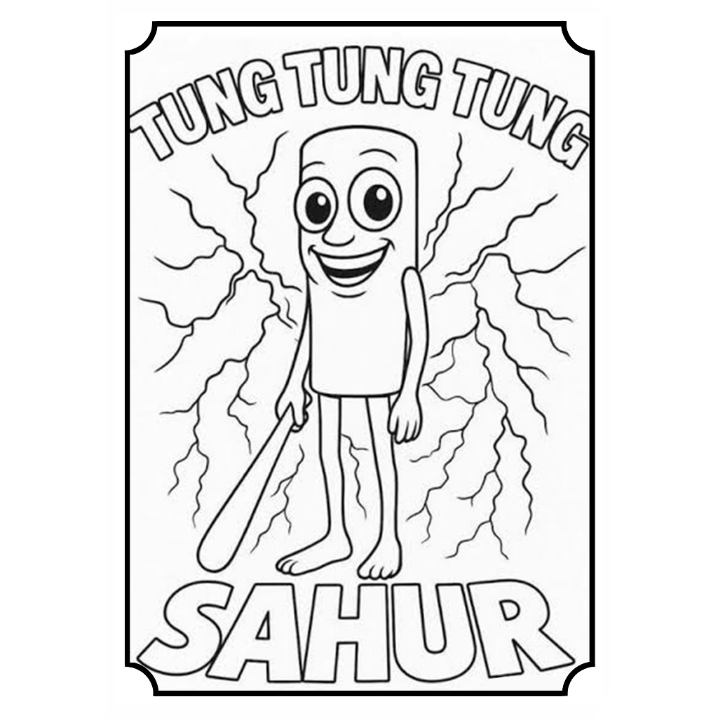 

Lembar Kertas Gambar Mewarnai Tema TUNG TUNG SAHUR ISI 20 PCS Toys Anak /Lembar Kertas Mewarnai Alfabeth Kertas Size A4