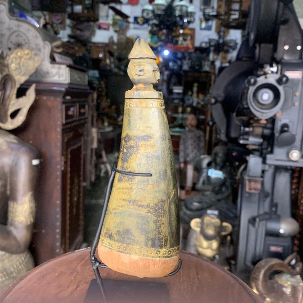 Alu Tumbukan Hiasan Batak untuk Upacara Ukir Kayu Lawas Jadul Tua