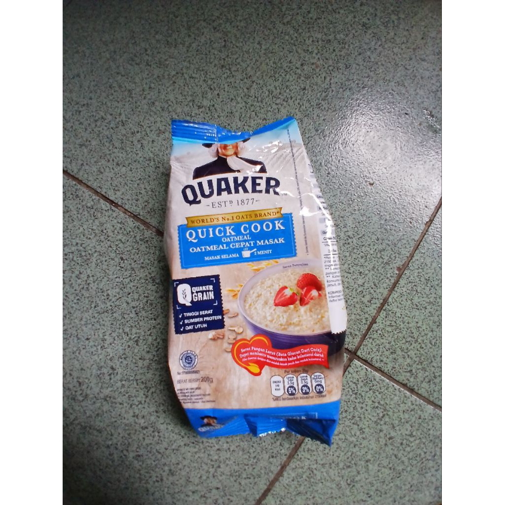 

jual quaker oat quick cook pack biru 200 gr