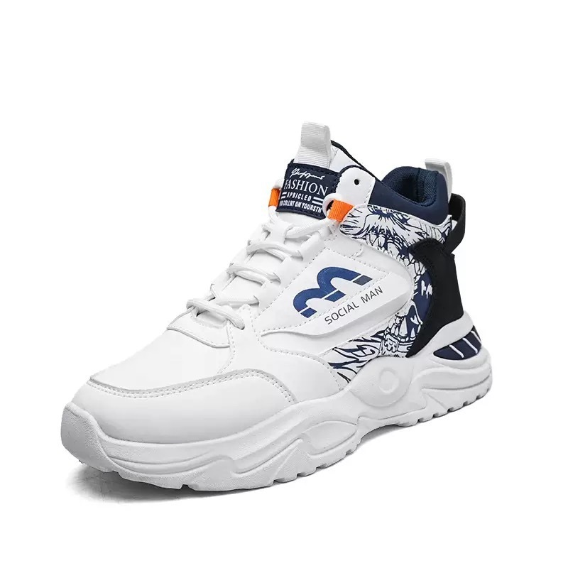 [TBIG] HTSOCIAL Sepatu High Top Sneakers Pria Sepatu Import Murah Pria Sekolah Kuliah Kerja
