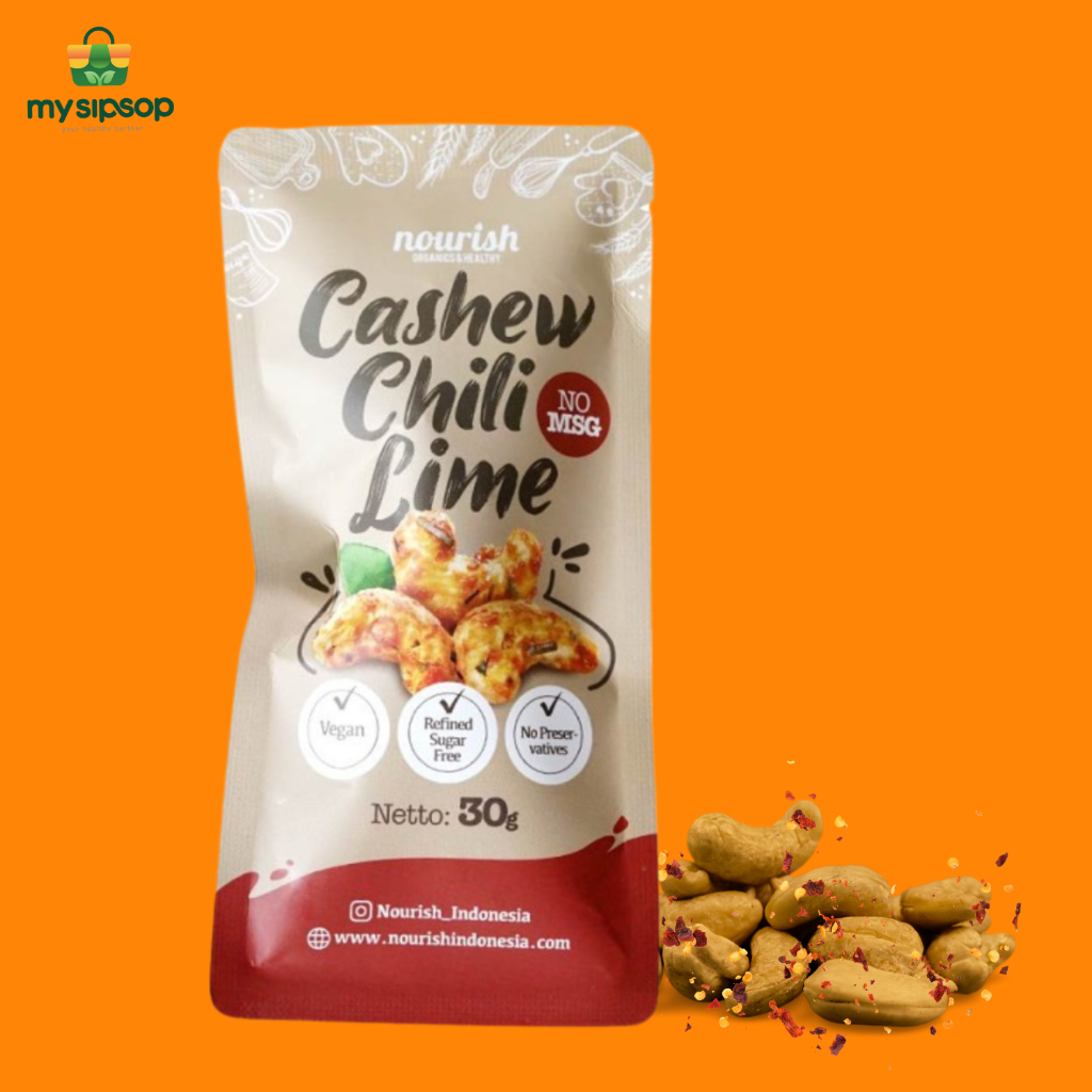 

Cashew Chili Lime - Kacang Mede Panggang Rasa Pedas Segar Daun Jeruk 30gr