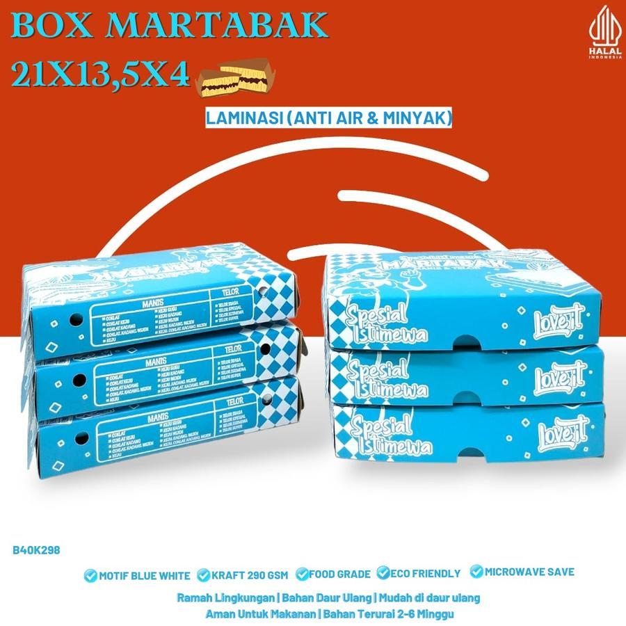 

Dus Martabak Kotak Isi 1 Ukuran 21 x 13,5 x 4 Cm Box Kardus Martabak Laminasi Bahan Kraft