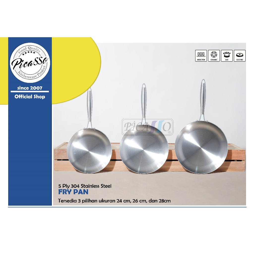Frypan Picasso stainless 304 / Pan Telur Stainless 304