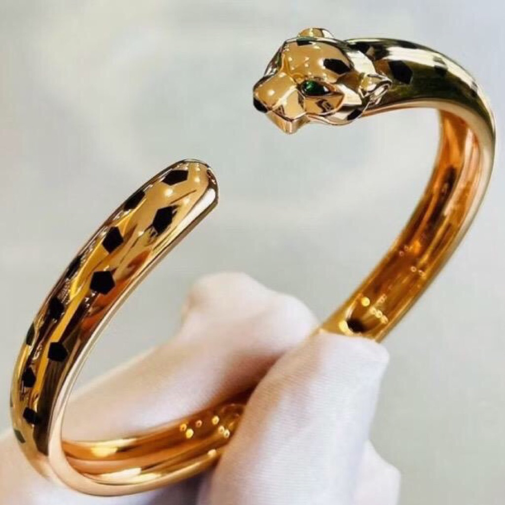 Gelang Tangan Bangle Wanita Macan Polkadot Titanium Aksesoris