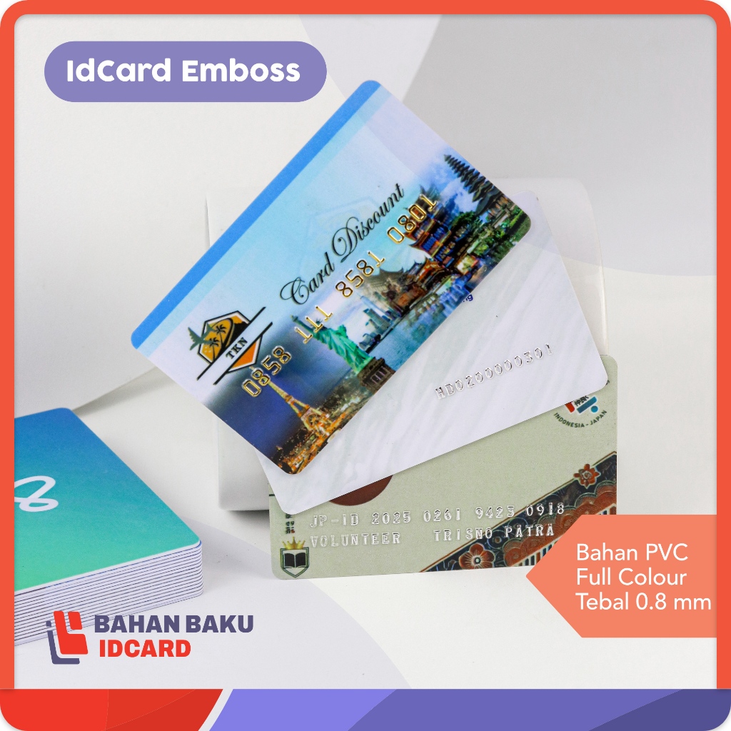 

CETAK ID CARD EMBOSS (HURUF TIMBUL) MEMBERCARD EMBOSS