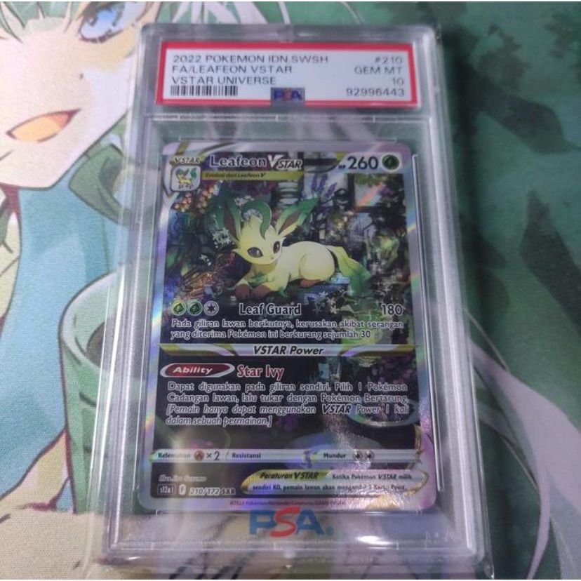 Kartu Pokemon TCG ID Indonesia SWSH S12a Leafeon VSTAR SAR PSA 10