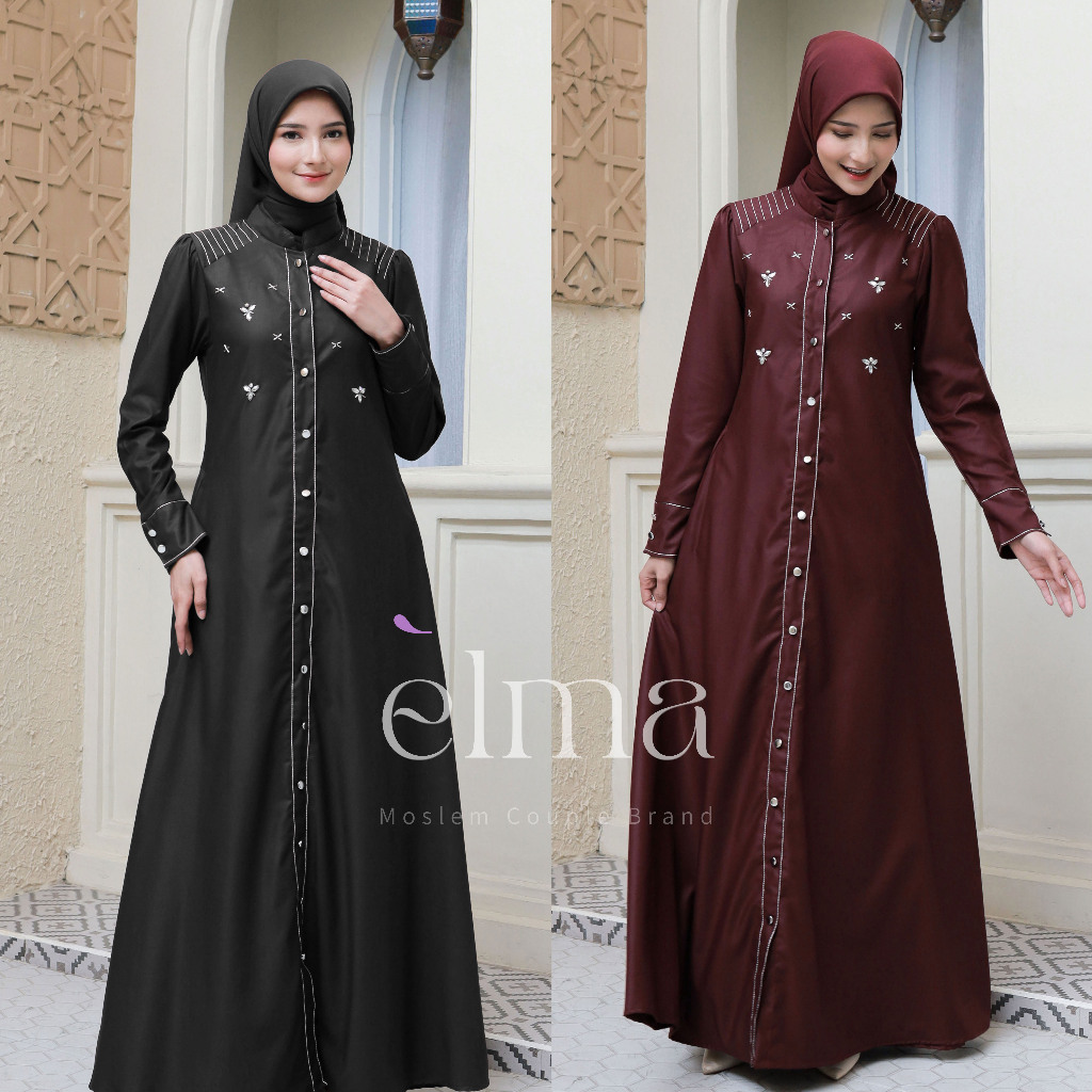 ELMA Dress Gamis Wanita Mewah Casual Gamis Wanita Dewasa Kekinian