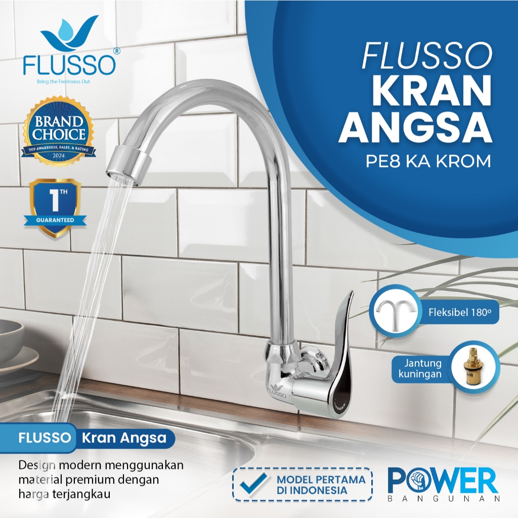 Kran Angsa Wastafel Cuci Piring Stainless Jantung Kuningan Keran Air Flexsible Flusso | 2170 2189