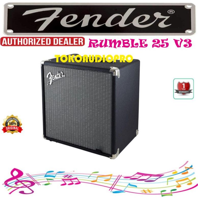 Ampli Bass Fender Rumble 25 V3 Bass Amplifier Gitar Bass Combo