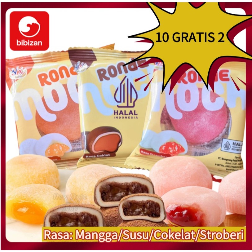 

BIBIZAN Cod 【Halal】Mochi Beli 10 GRATIS 2! Mochi Lembut isi Meledak!/Kue Mochi/Daifuku /Mochi Lembut dan Kenyal dimsum