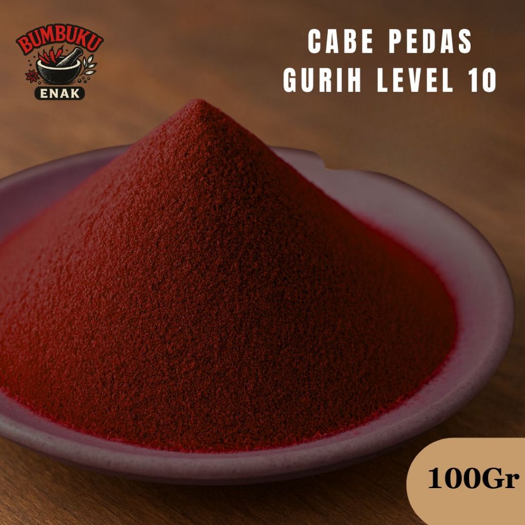 

Bubuk Cabe Pedas Gurih Level 10 – Non MSG 100gr, Cocok Buat yang Suka Pedas Ringan & Aman Tanpa Pengawet!